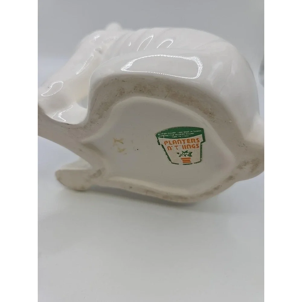 Vintage Mid Century Bulldog Planter 1986 Rare Piercing Eyes White